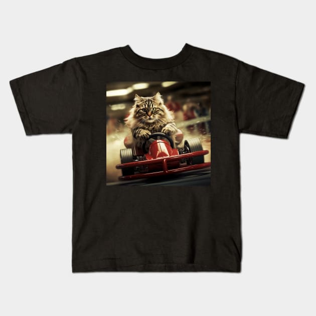 The Karting Cat Kids T-Shirt by AviToys